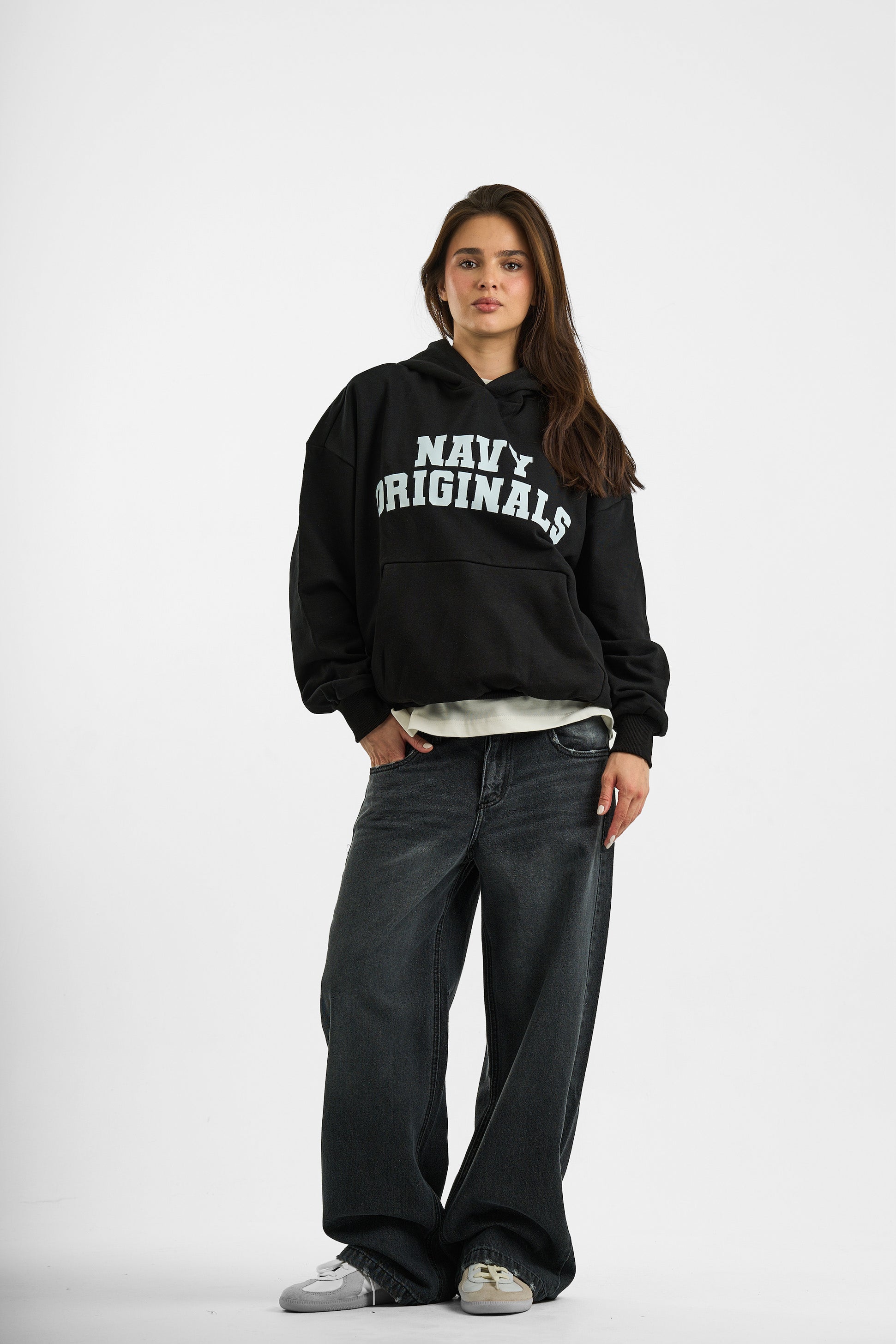 BLACK VARSITY HOODIE