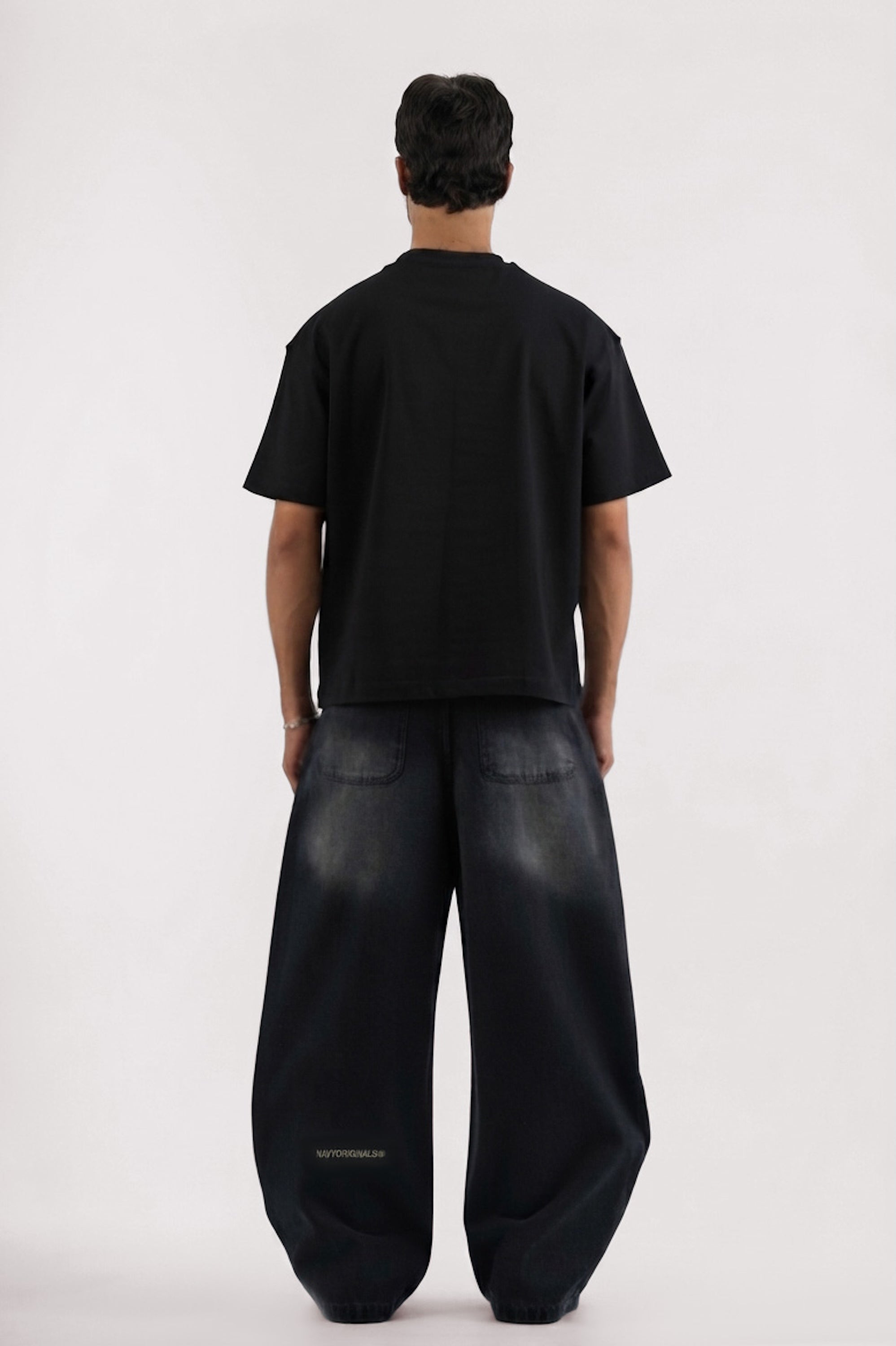 WASHED BLACK UNISEX SUPER BAGGY JEANS