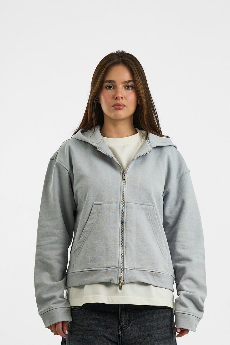 GREY ESSENTIAL ZIP UP
